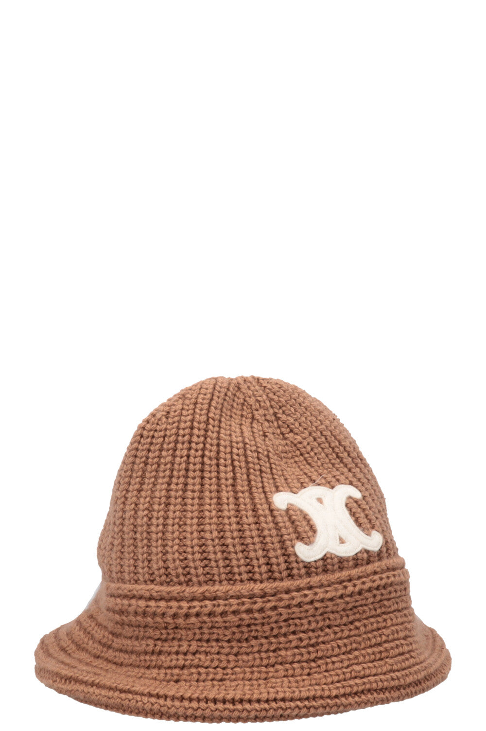 CELINE Triomphe Bob en Tricot Cachemire Camel