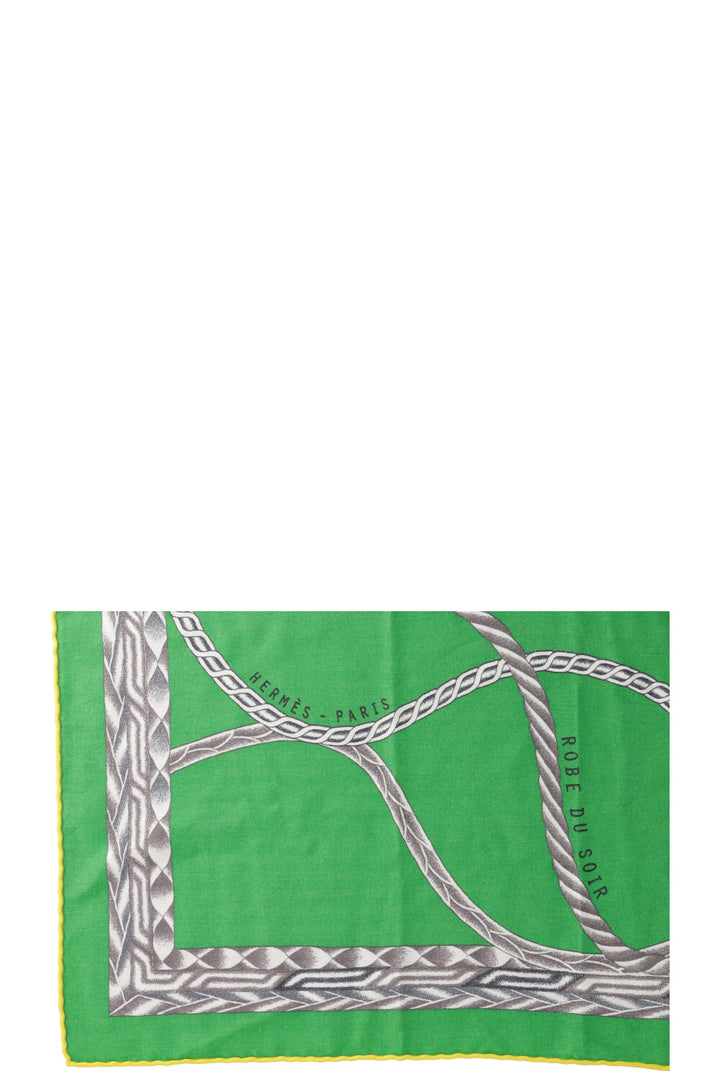 HERMÈS Robe Du Soir 140 Scarf Cashmere Green
