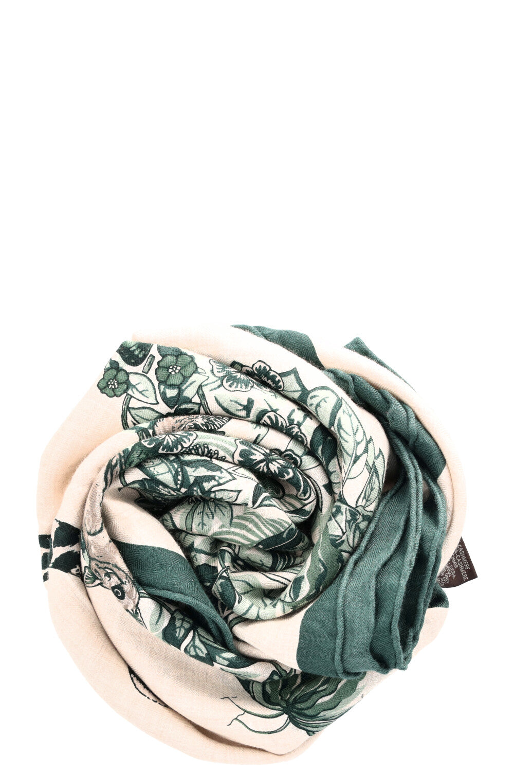 HERMÈS Jungle Love Triangle Giant Scarf Cashmere Sand