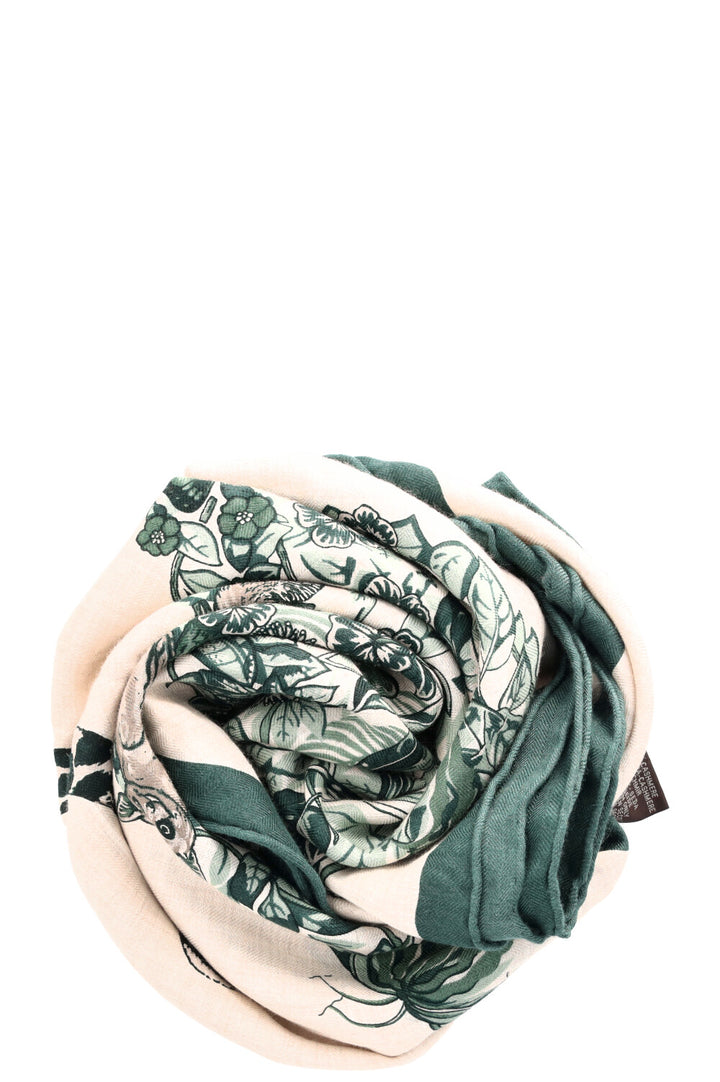 HERMÈS Jungle Love Triangle Giant Scarf Cashmere Sand