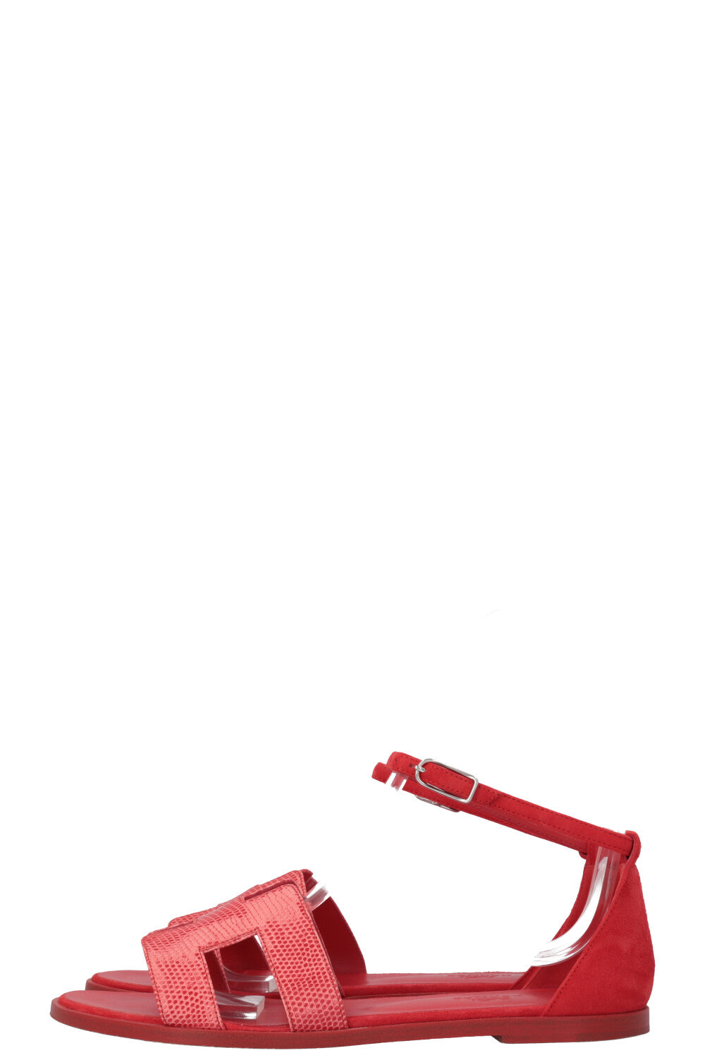 HERMÈS Santorini Sandals Lizard Red