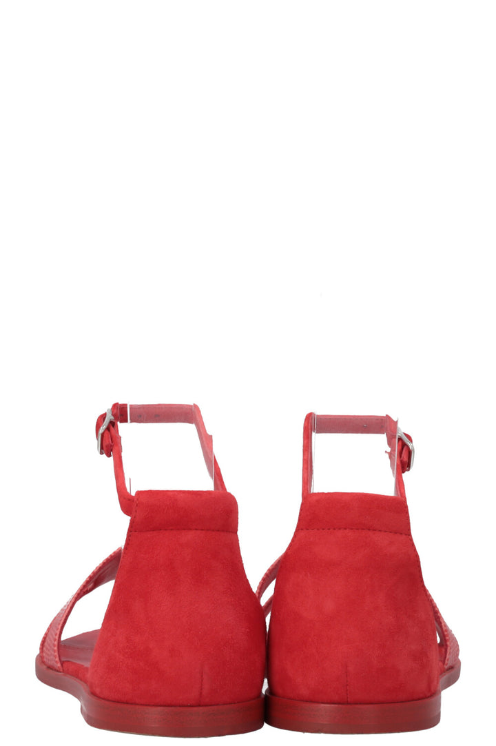 HERMÈS Santorini Sandals Lizard Red