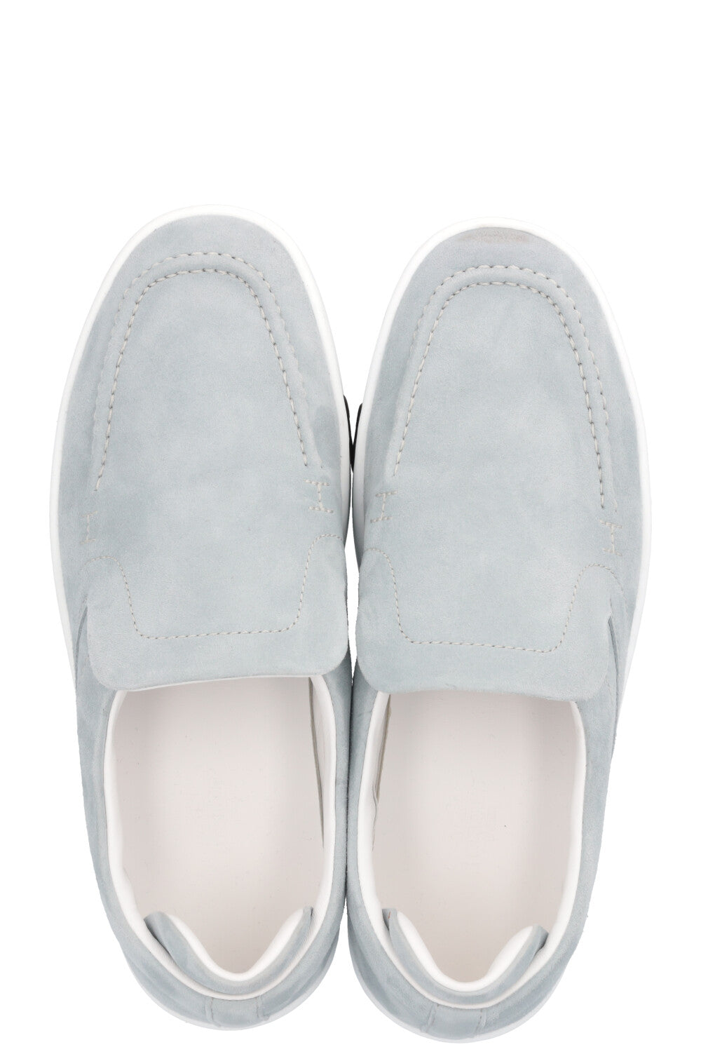 Baskets HERMÈS Lucky Slip On en daim bleu