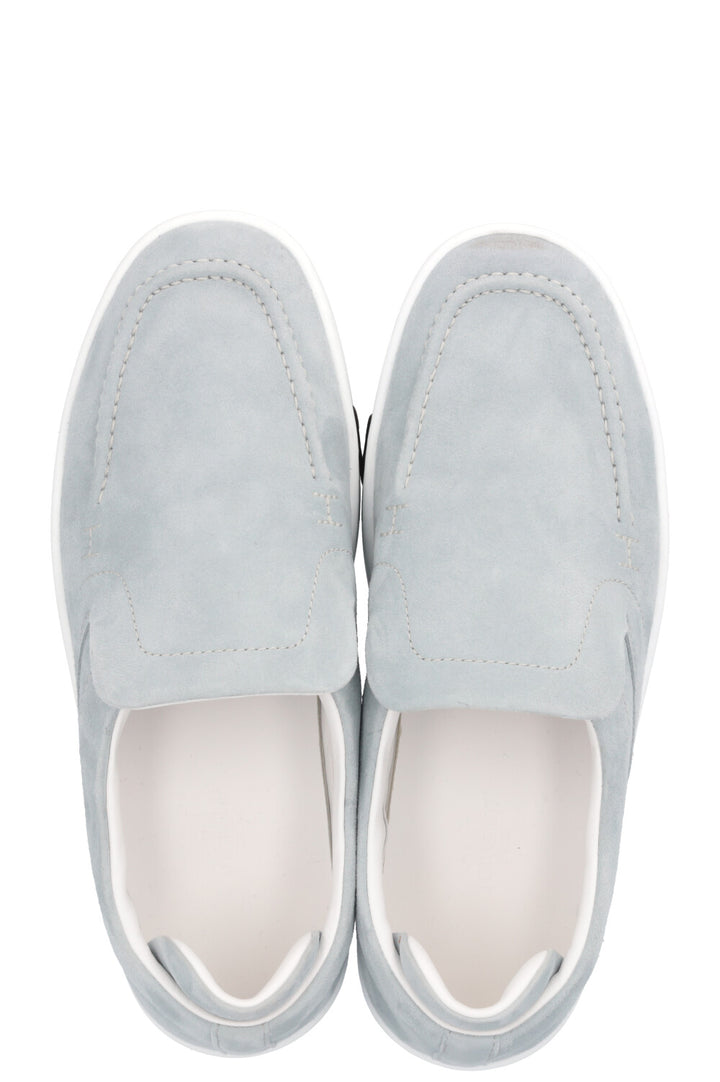 Baskets HERMÈS Lucky Slip On en daim bleu