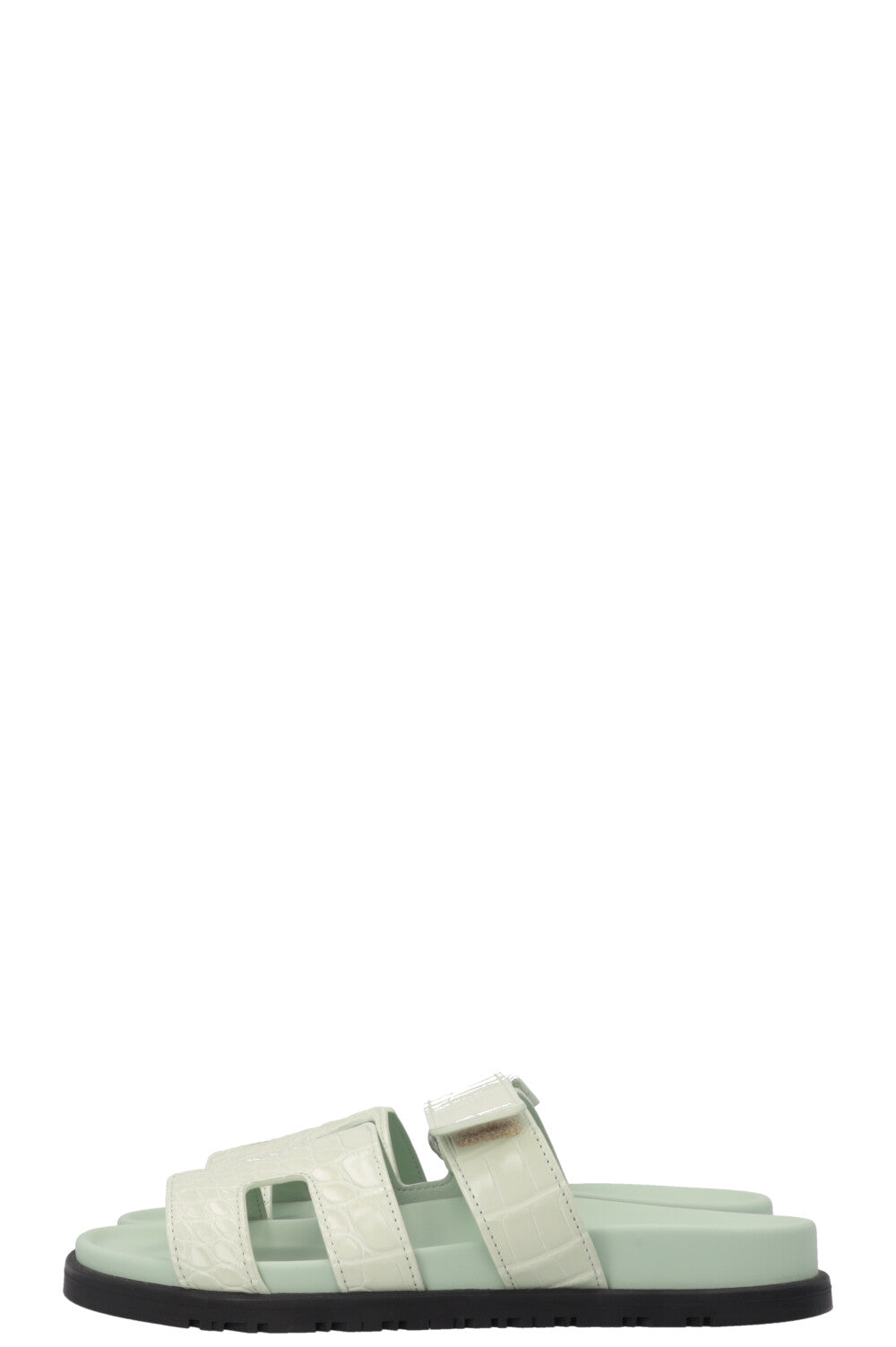 HERMÈS Chypre Flats Alligator Mississippiensis Mint