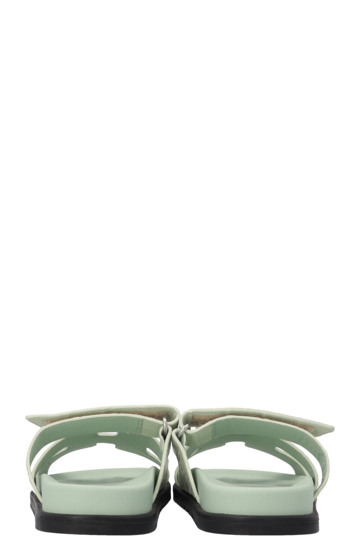 HERMÈS Chypre Flats Alligator Mississippiensis Mint