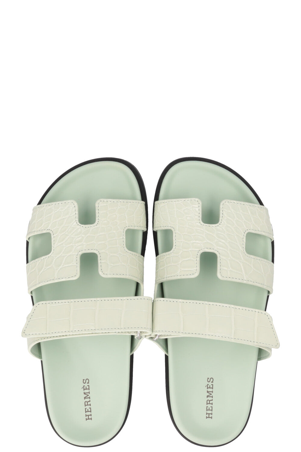 HERMÈS Chypre Flats Alligator Mississippiensis Mint