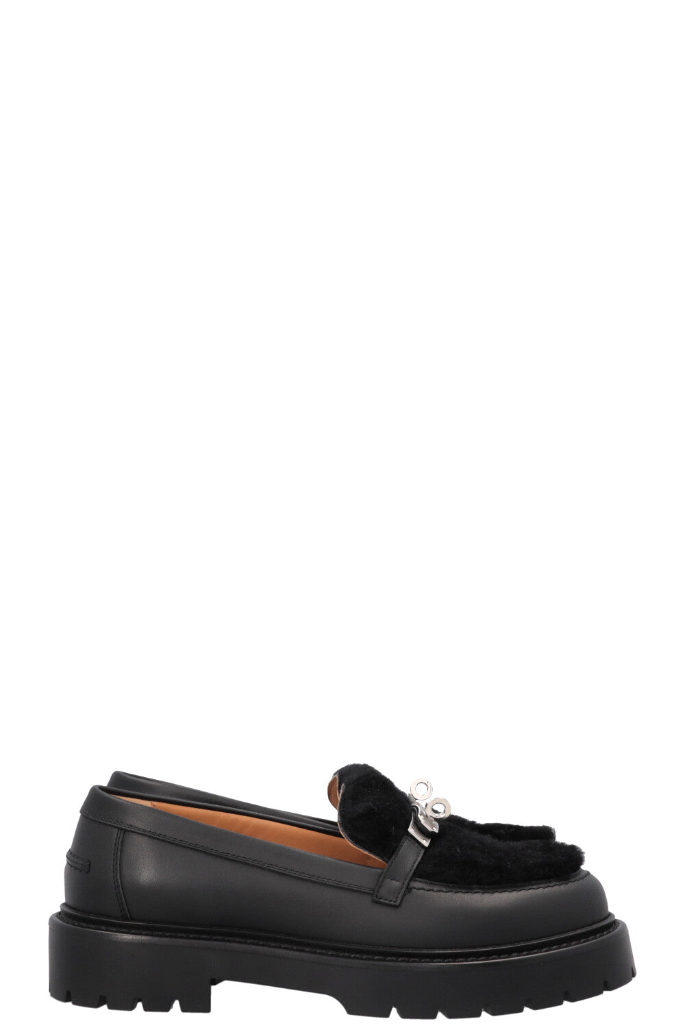 HERMÈS Icône Shearling Loafers Black