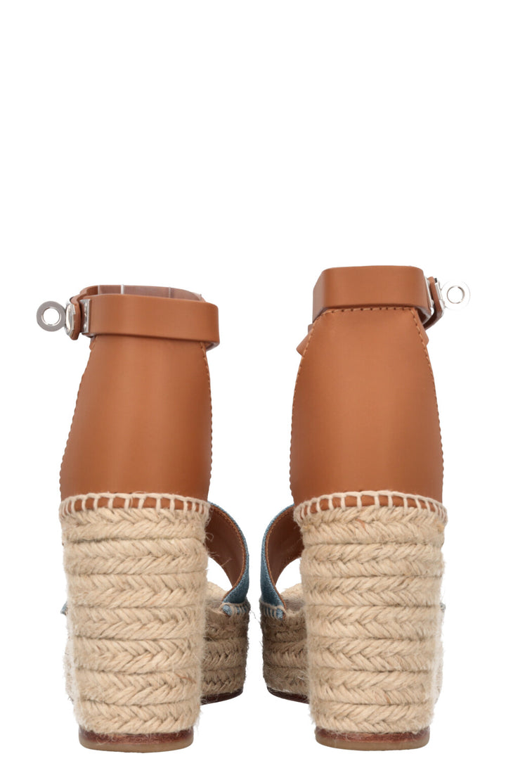 HERMÈS Tipoli Espadrilles Wedges Denim Blue