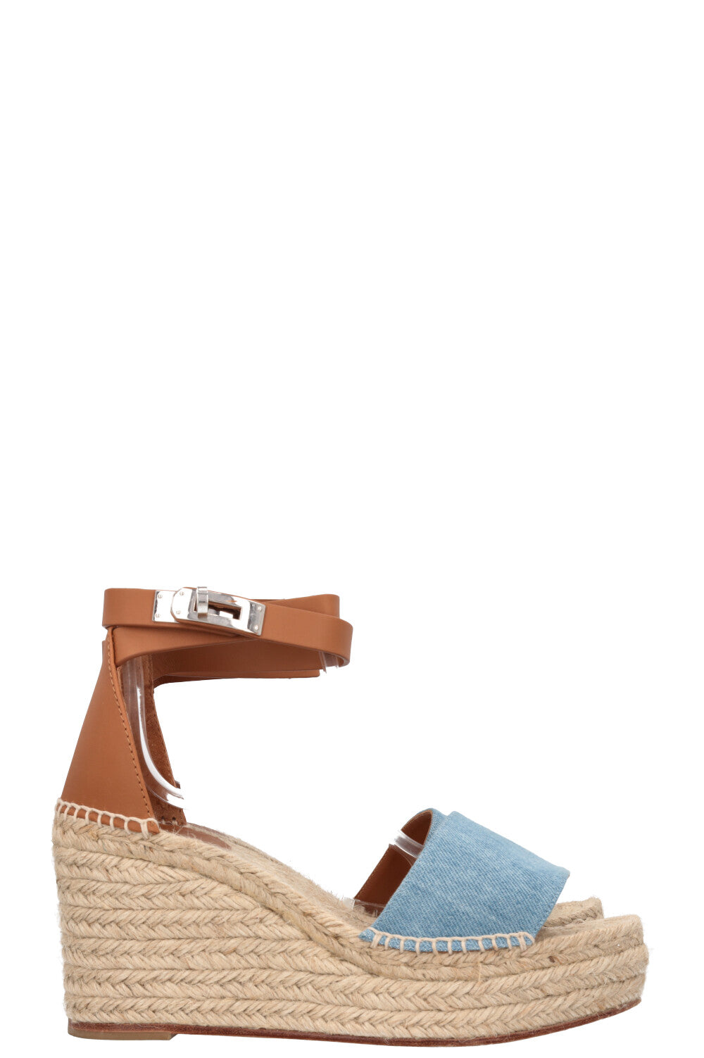 HERMÈS Tipoli Espadrilles Wedges Denim Blue