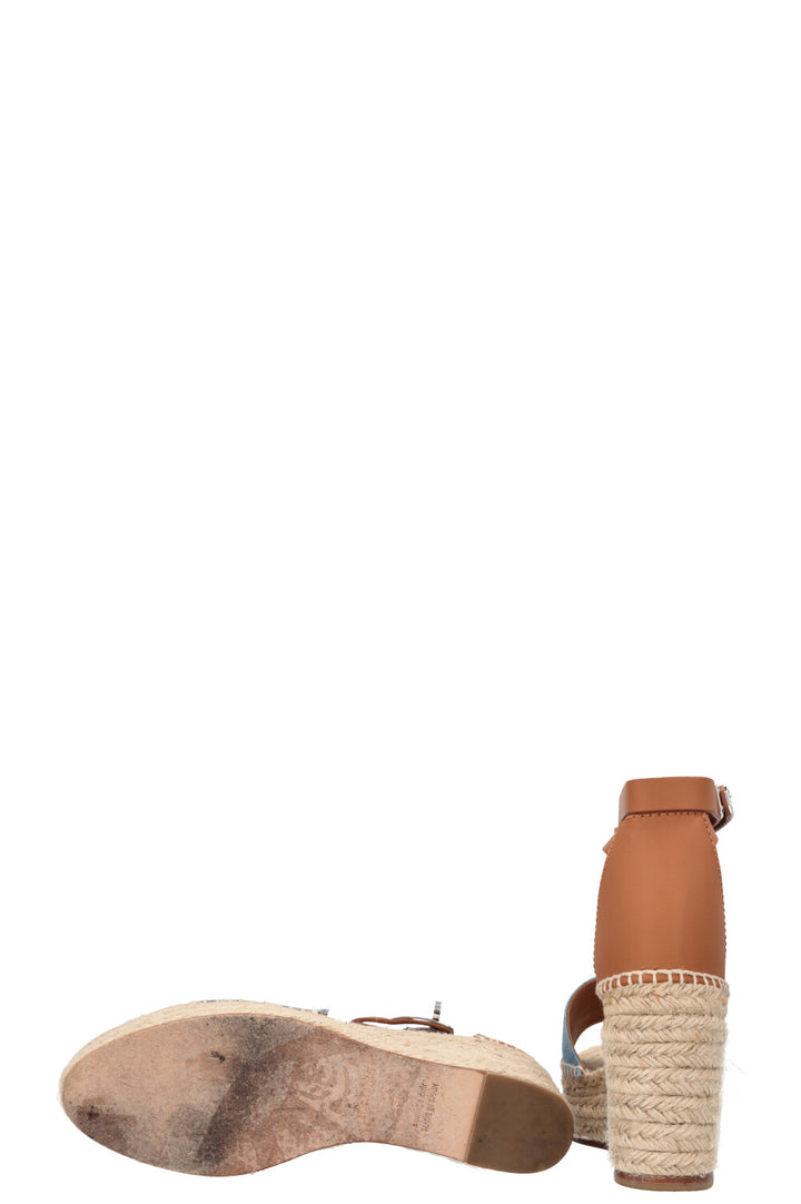 HERMÈS Tipoli Espadrilles Wedges Denim Blue
