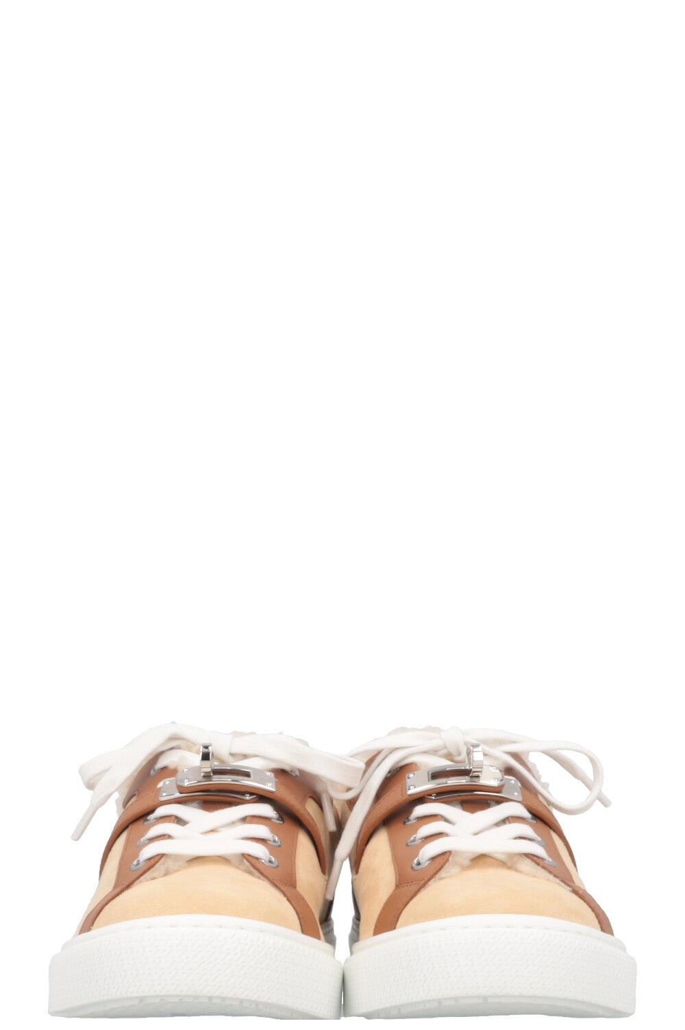 HERMÈS Day Shearling Sneakers Suede Brown