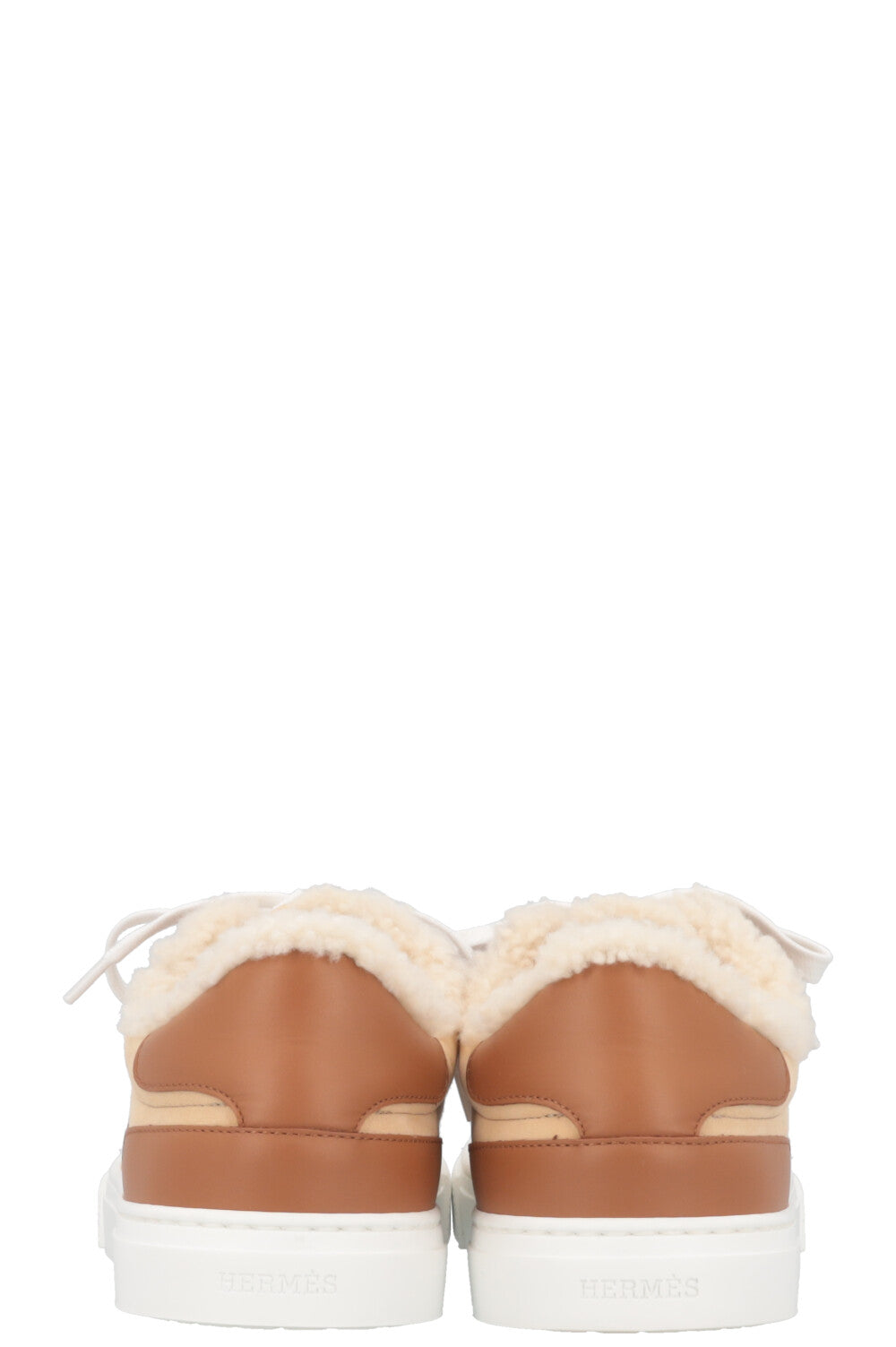 HERMÈS Day Shearling Sneakers Suede Brown