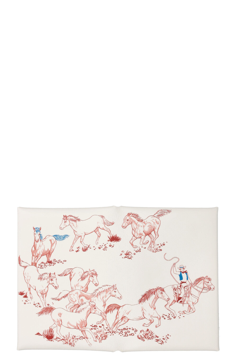 HERMÈS Calvi Duo Rodeo Print Wallet White