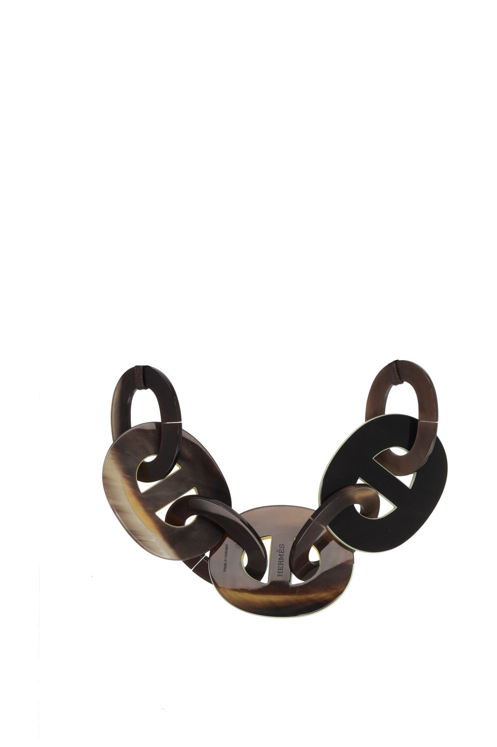 HERMÈS Karamba Necklace Horn Brown Green Yellow
