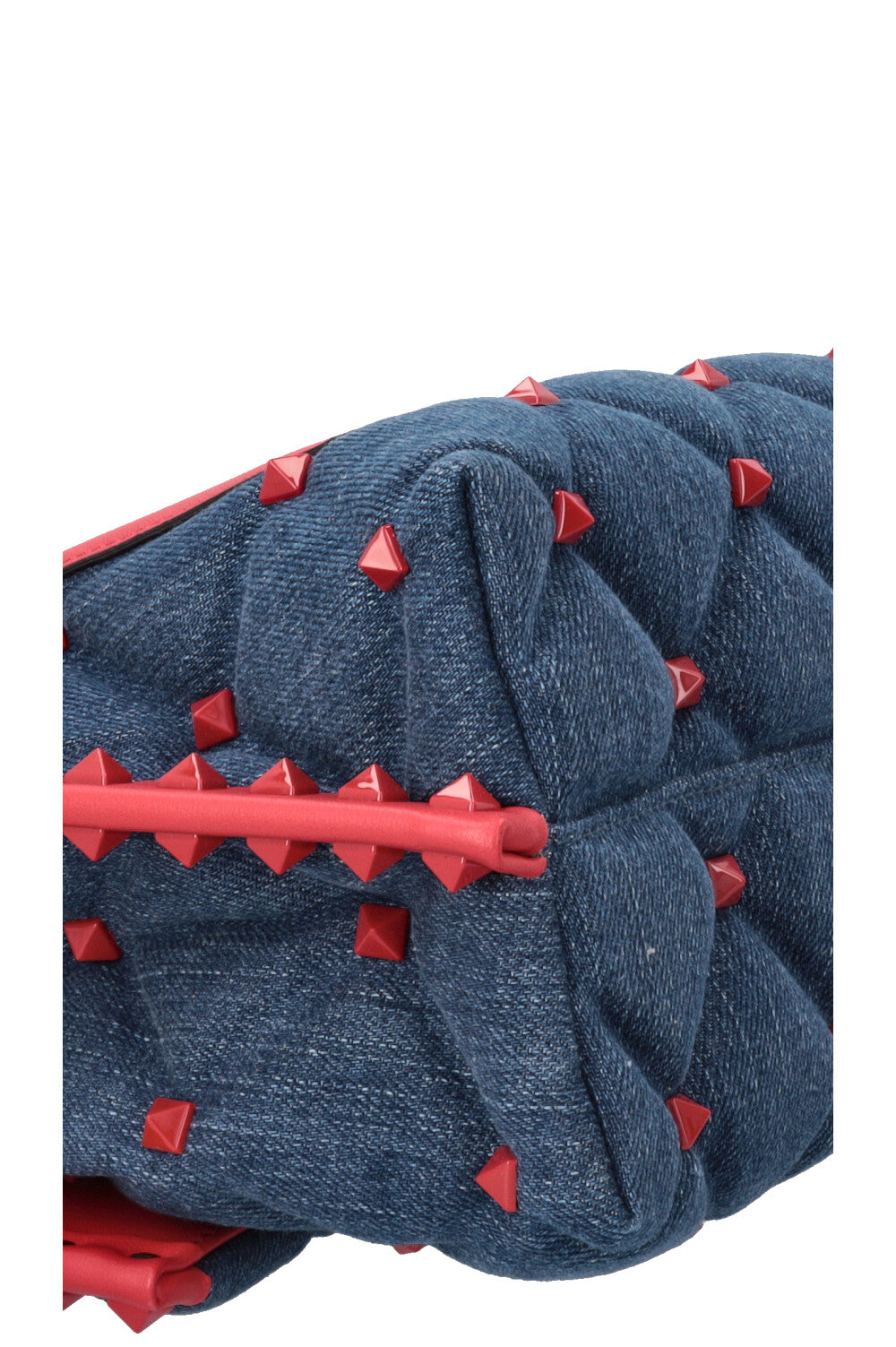 Sac à main Candystud VALENTINO en denim rouge