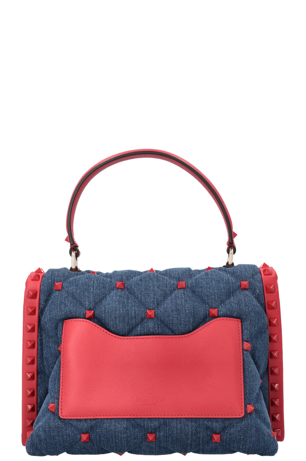 Sac à main Candystud VALENTINO en denim rouge