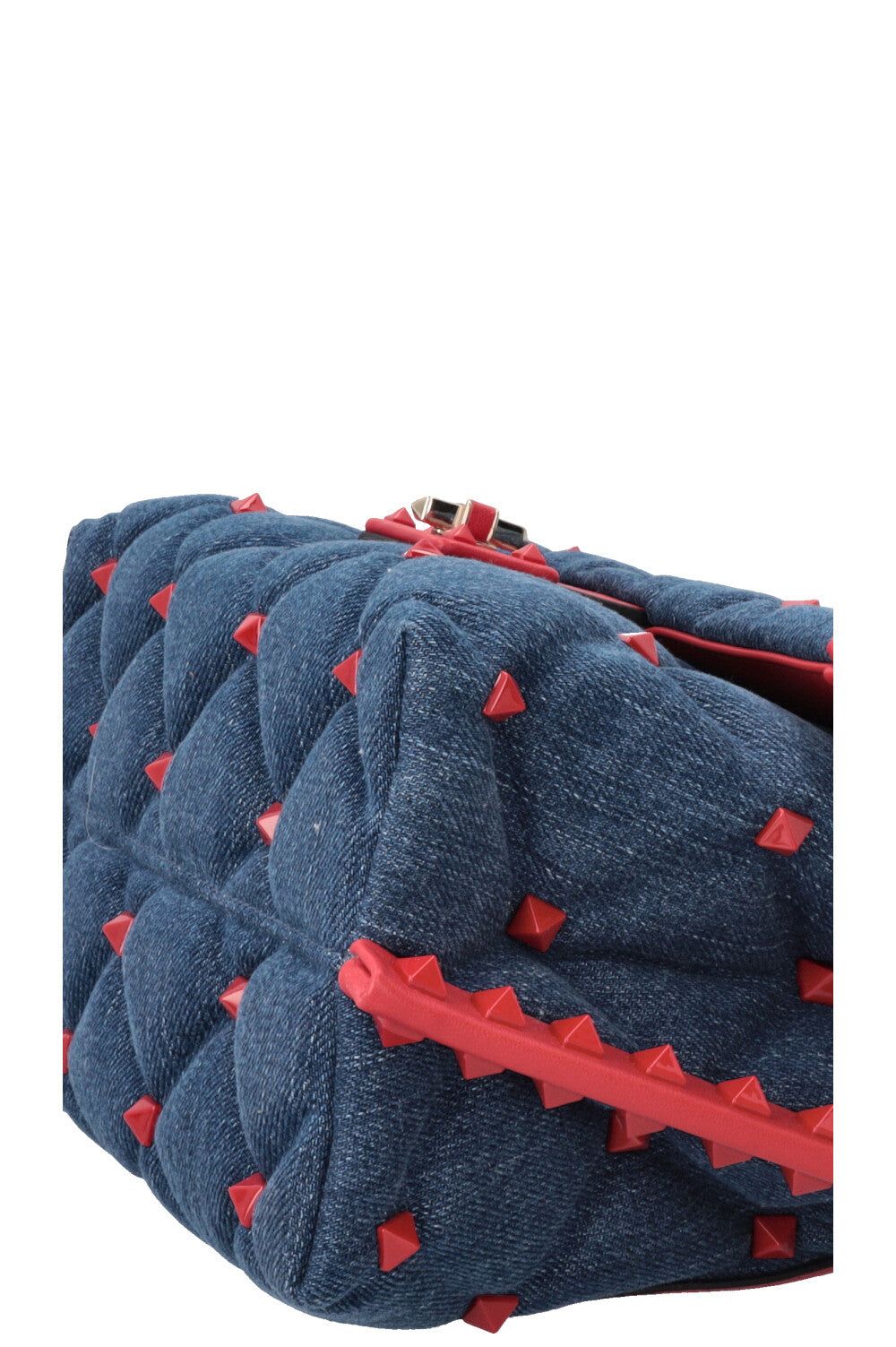Sac à main Candystud VALENTINO en denim rouge