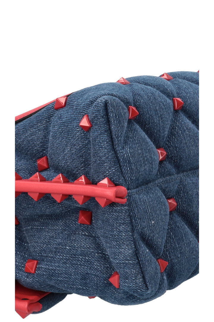 Sac à main Candystud VALENTINO en denim rouge