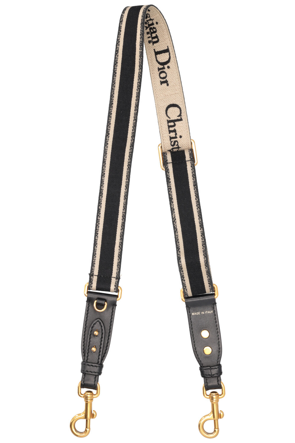 CHRISTIAN DIOR Adjustable Shoulder Strap Black Beige