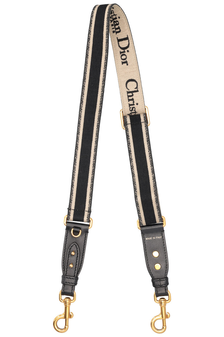 CHRISTIAN DIOR Adjustable Shoulder Strap Black Beige