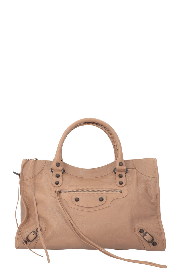 BALENCIAGA Medium City bag Leather Beige