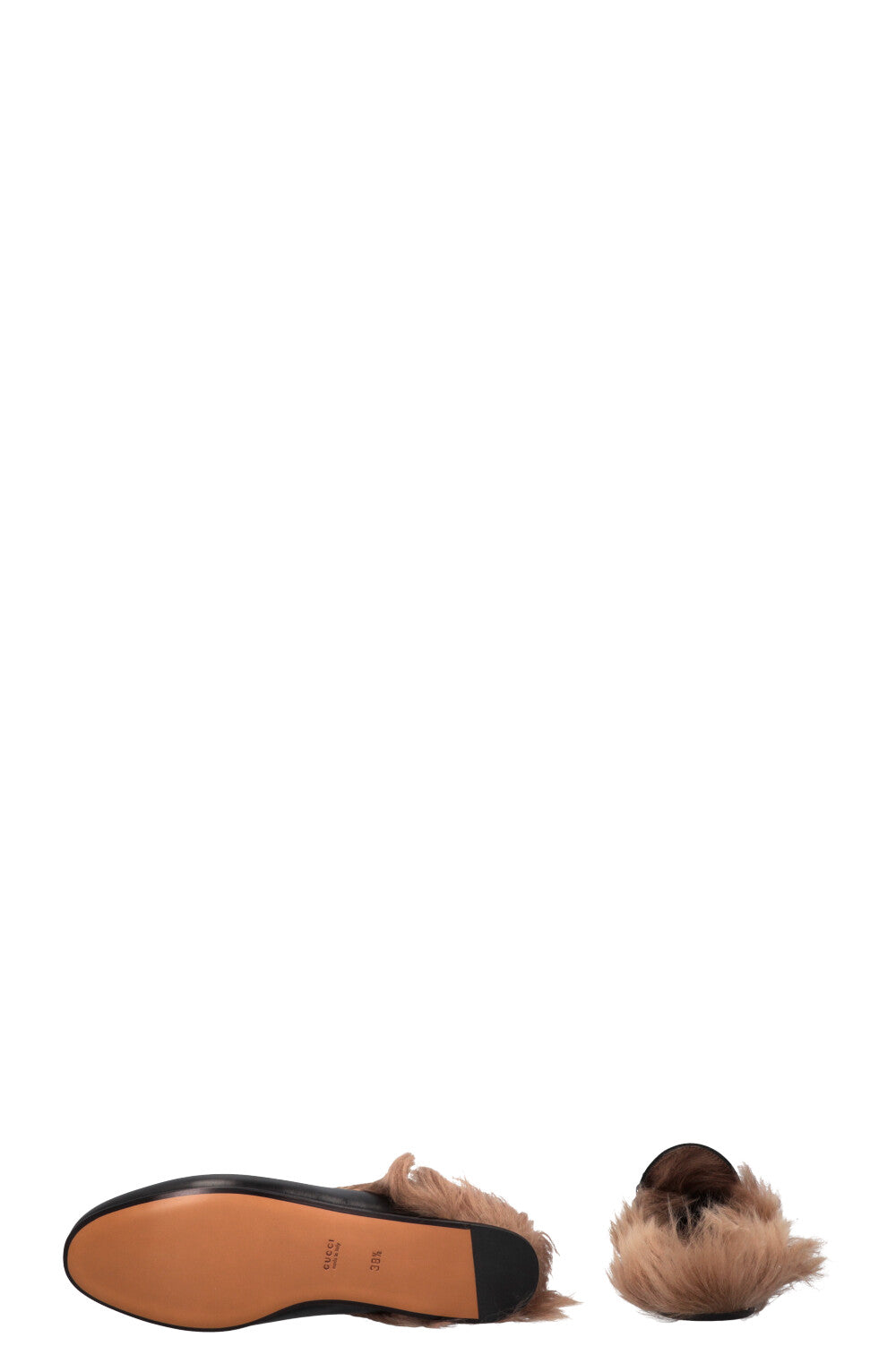 GUCCI Princetown Fur Loafers Black