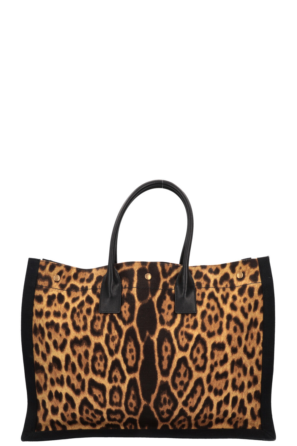 SAINT LAURENT Cheetah Rive Gauche Tote Bag Canvas