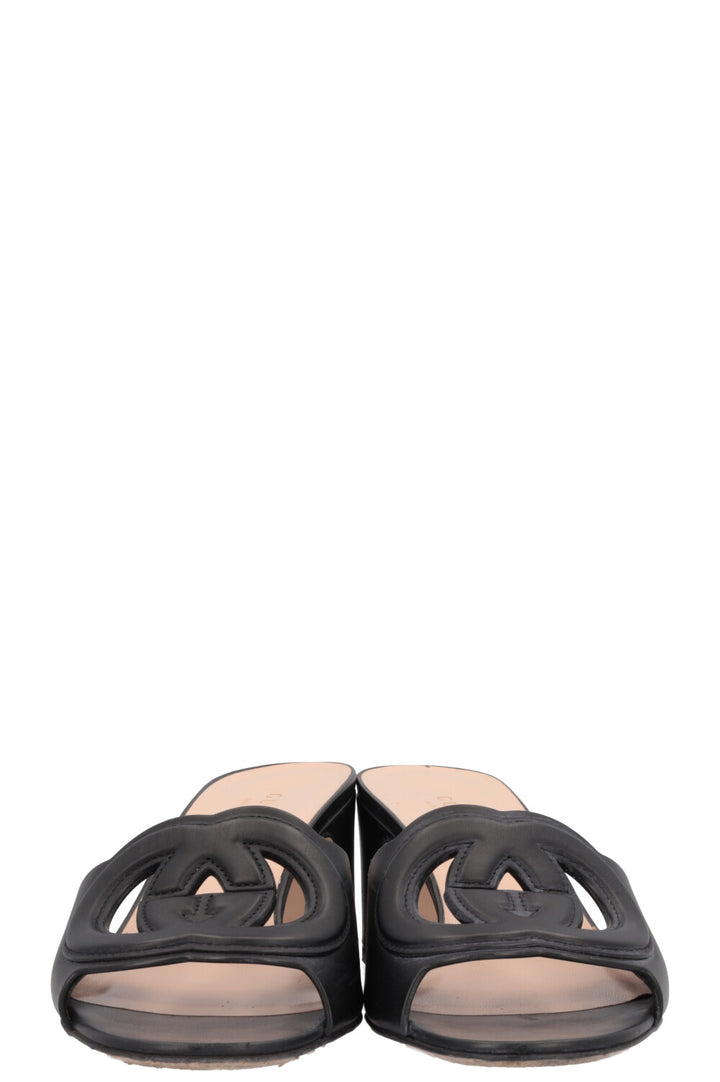 Mules GUCCI GG à emboîtement noires