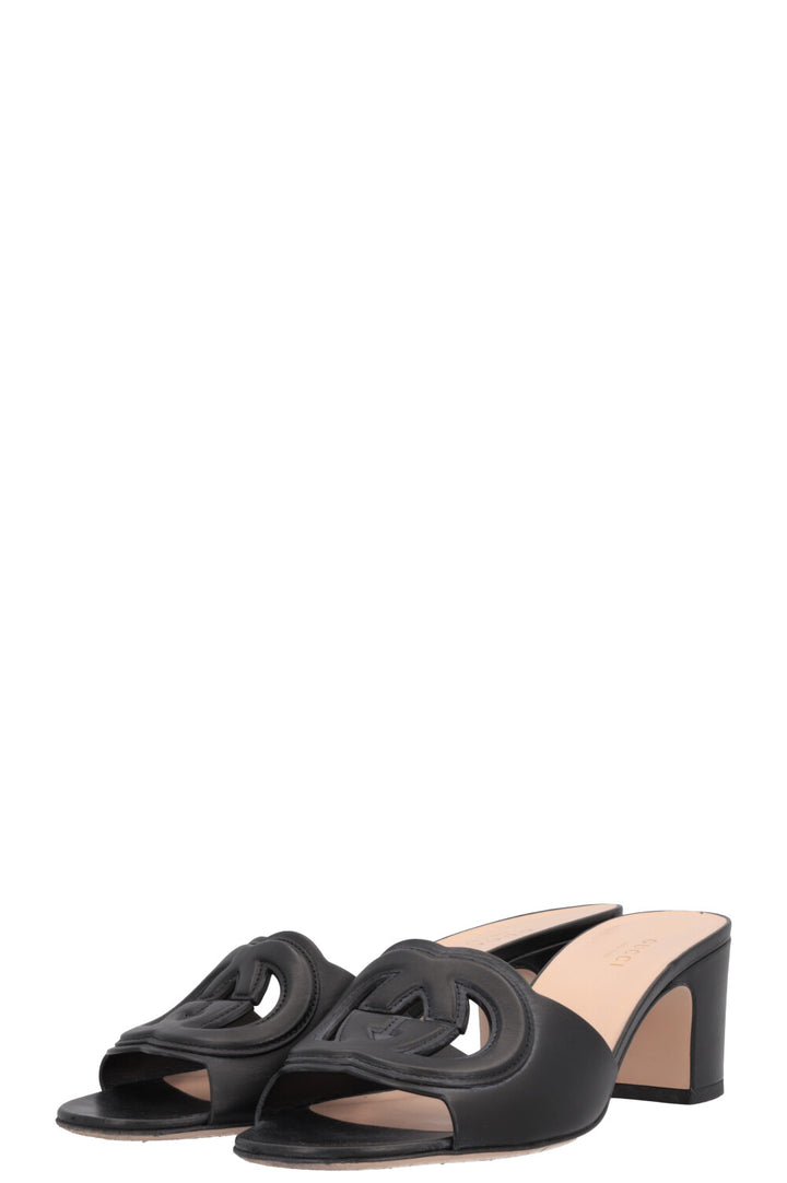 Mules GUCCI GG à emboîtement noires