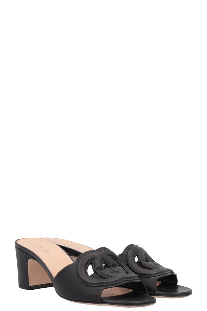 Mules GUCCI GG à emboîtement noires