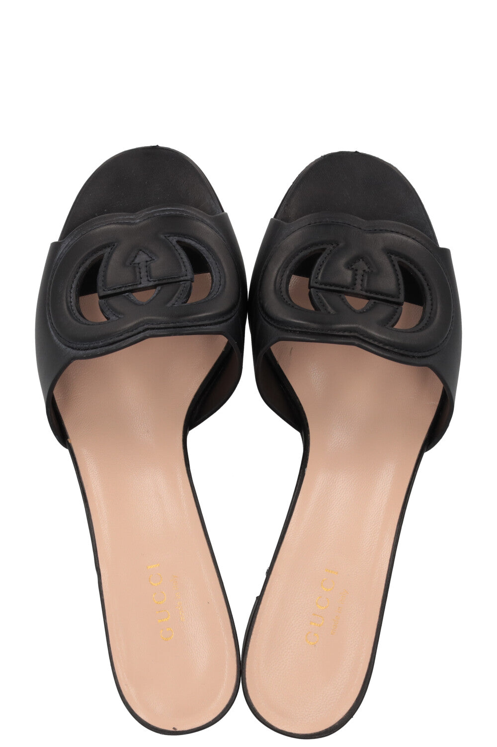 Mules GUCCI GG à emboîtement noires