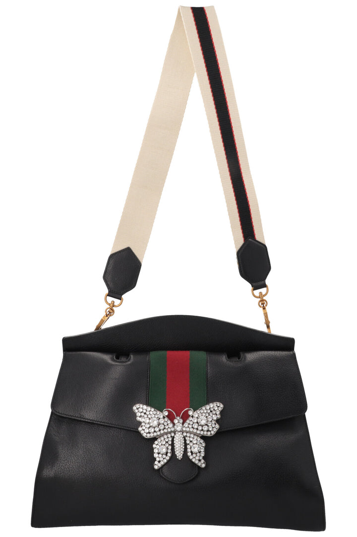 GUCCI Totem Top Handle Bag Leather Black
