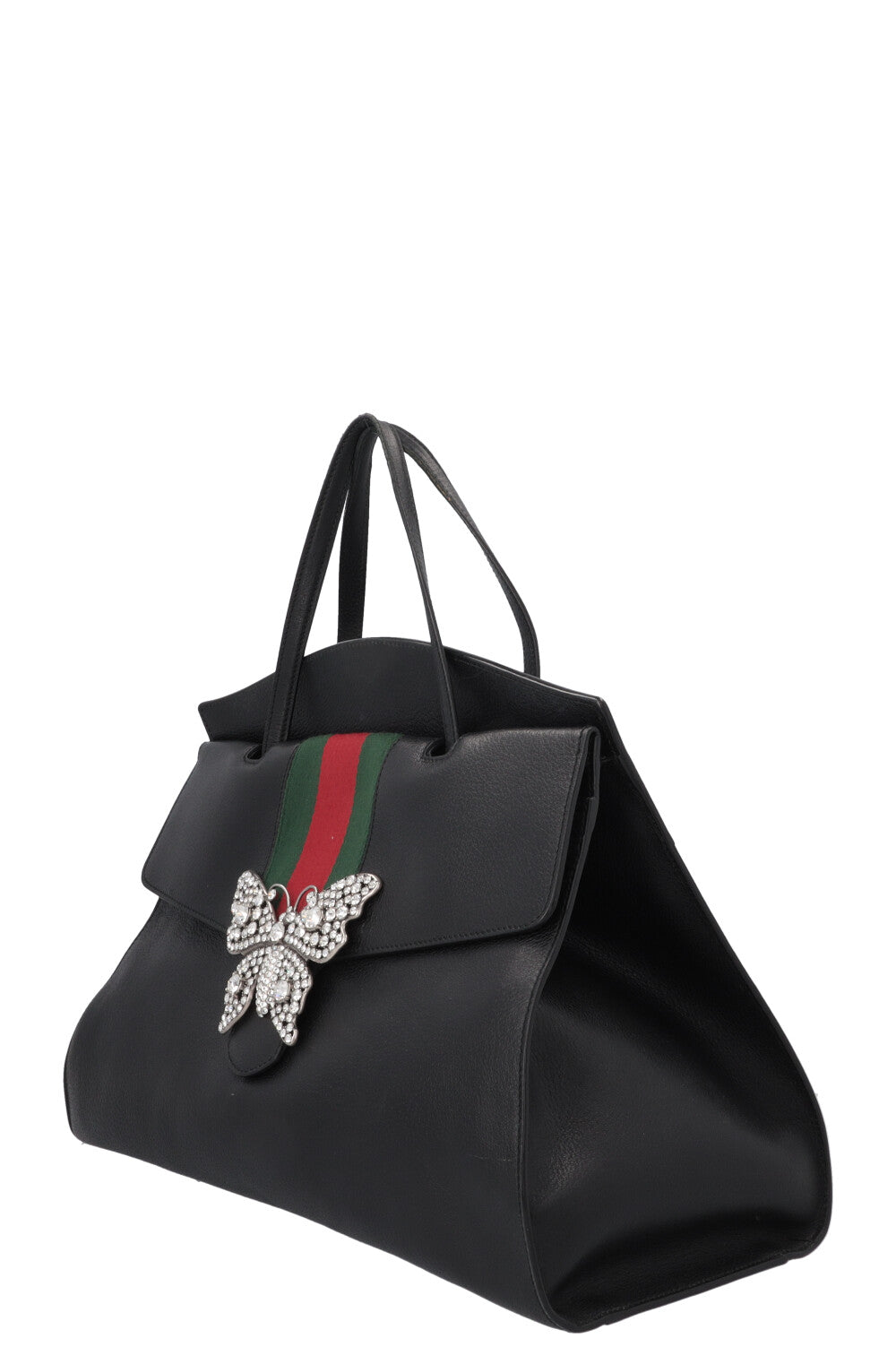 GUCCI Totem Top Handle Bag Leather Black