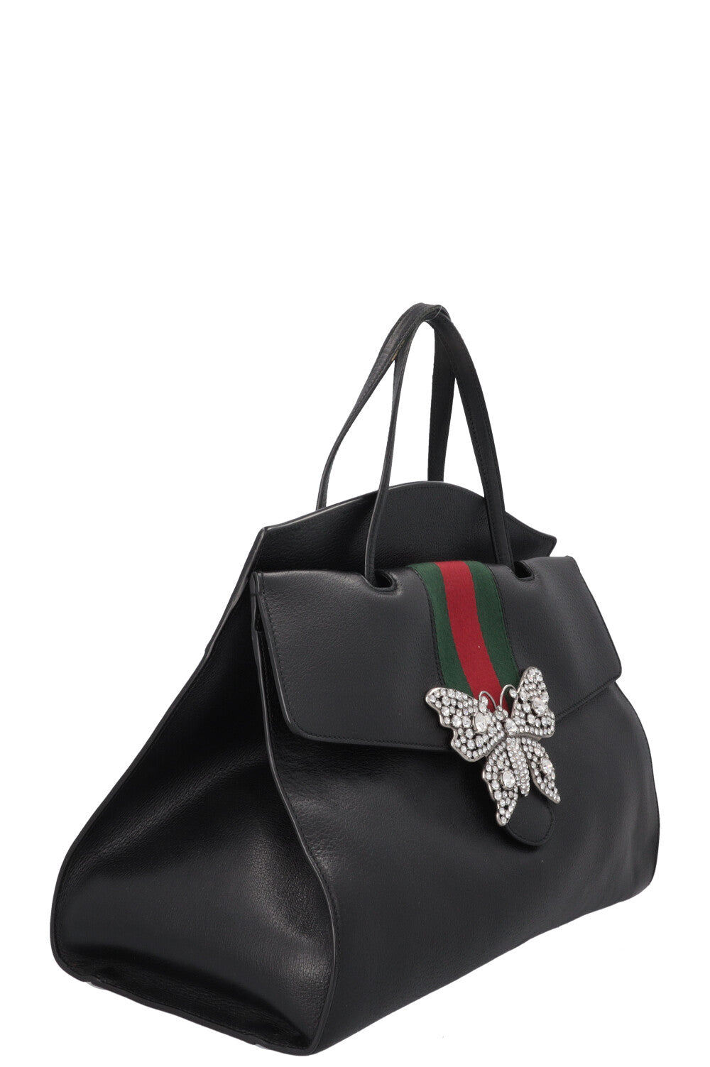 GUCCI Totem Top Handle Bag Leather Black