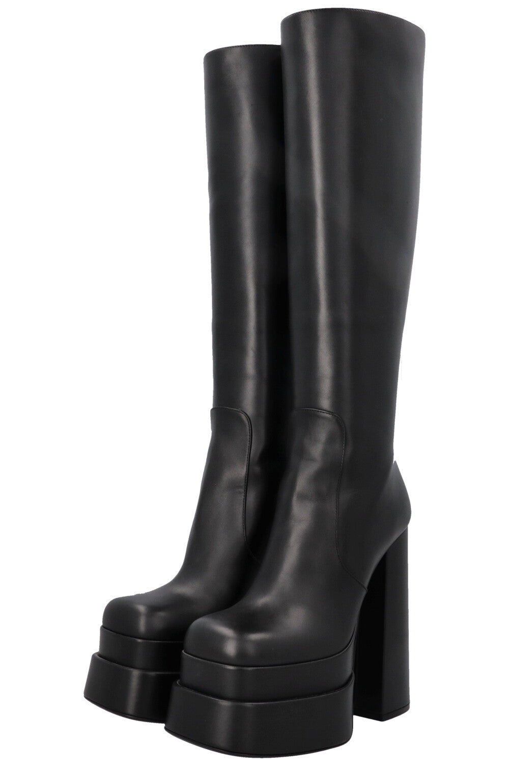 VERSACE Platform Knee High Boots Black