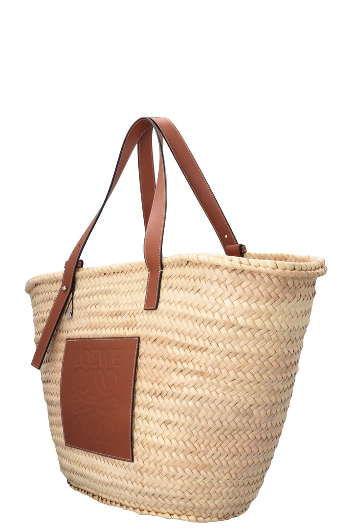 LOEWE Tote Bag Anagram Raffia Large Tan