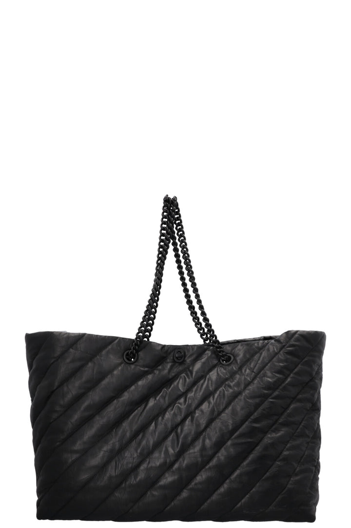 BALENCIAGA Crush Carry All Chain Tote Black