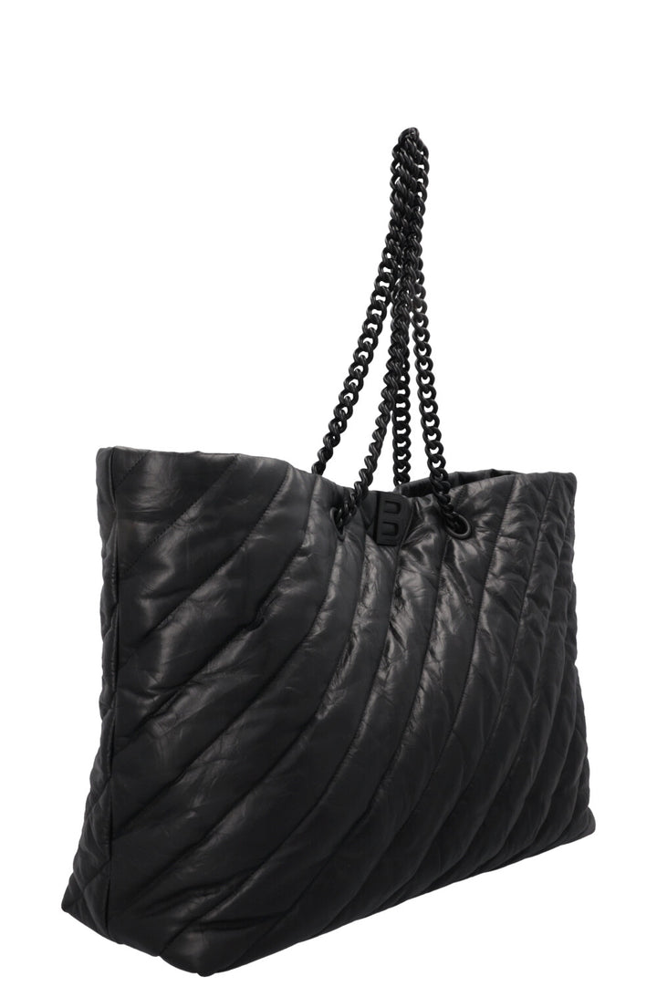 BALENCIAGA Crush Carry All Chain Tote Black