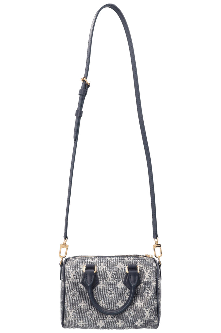 LOUIS VUITTON Speedy 20 Jacquard Canvas Navy Silver