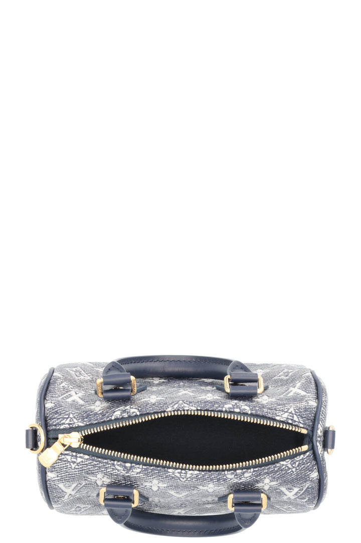 LOUIS VUITTON Speedy 20 Jacquard Canvas Navy Silver