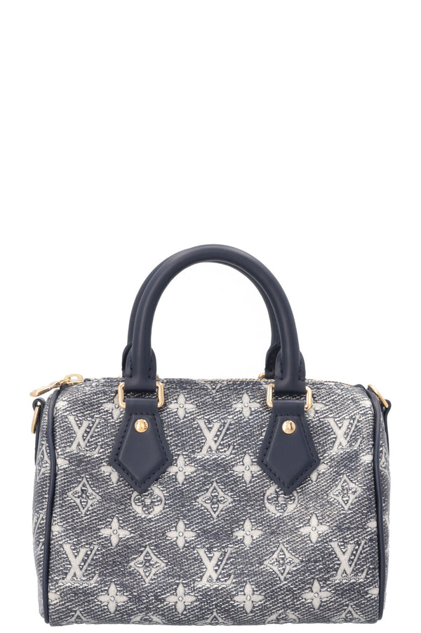 LOUIS VUITTON Speedy 20 Jacquard Canvas Navy Silver