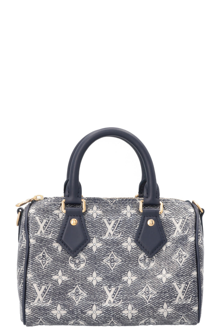 LOUIS VUITTON Speedy 20 Jacquard Canvas Navy Silver