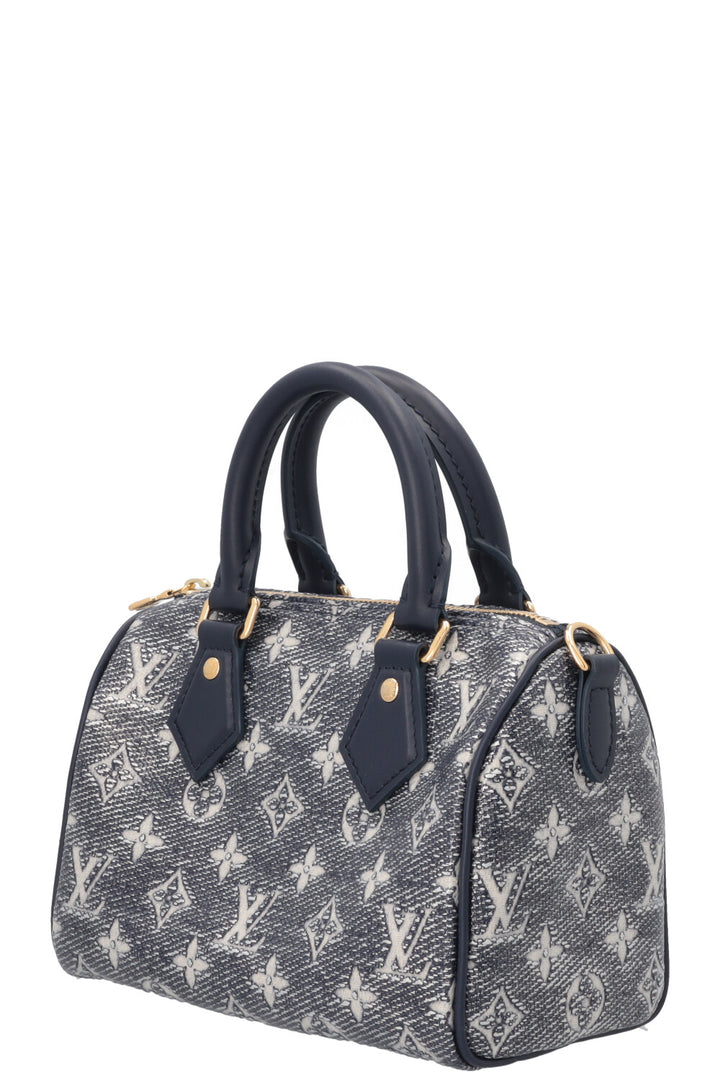 LOUIS VUITTON Speedy 20 Jacquard Canvas Navy Silver