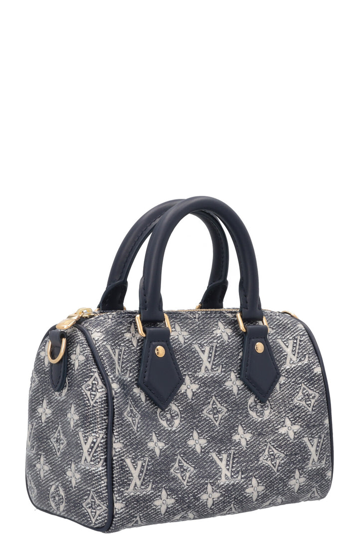 LOUIS VUITTON Speedy 20 Jacquard Canvas Navy Silver