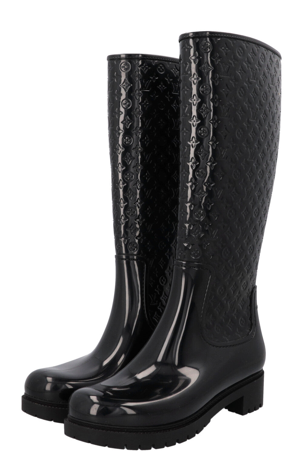 LOUIS VUITTON Drops Rubber Boots Black