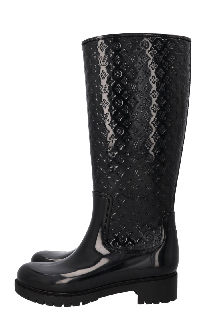 LOUIS VUITTON Drops Rubber Boots Black