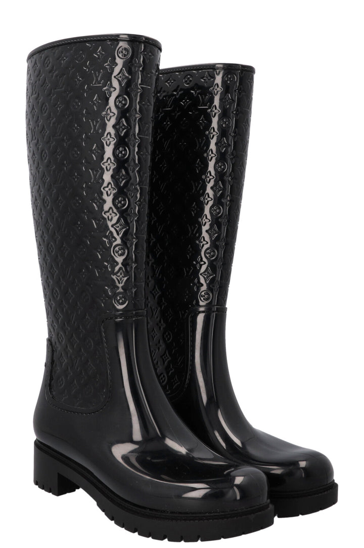 LOUIS VUITTON Drops Rubber Boots Black