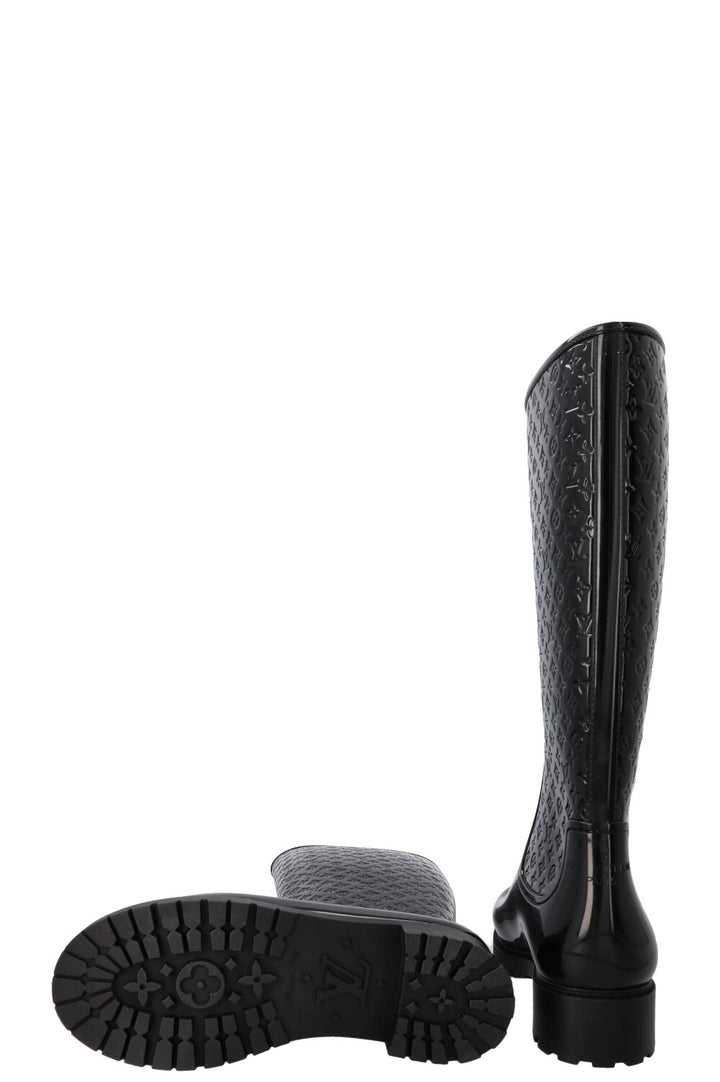 LOUIS VUITTON Drops Rubber Boots Black