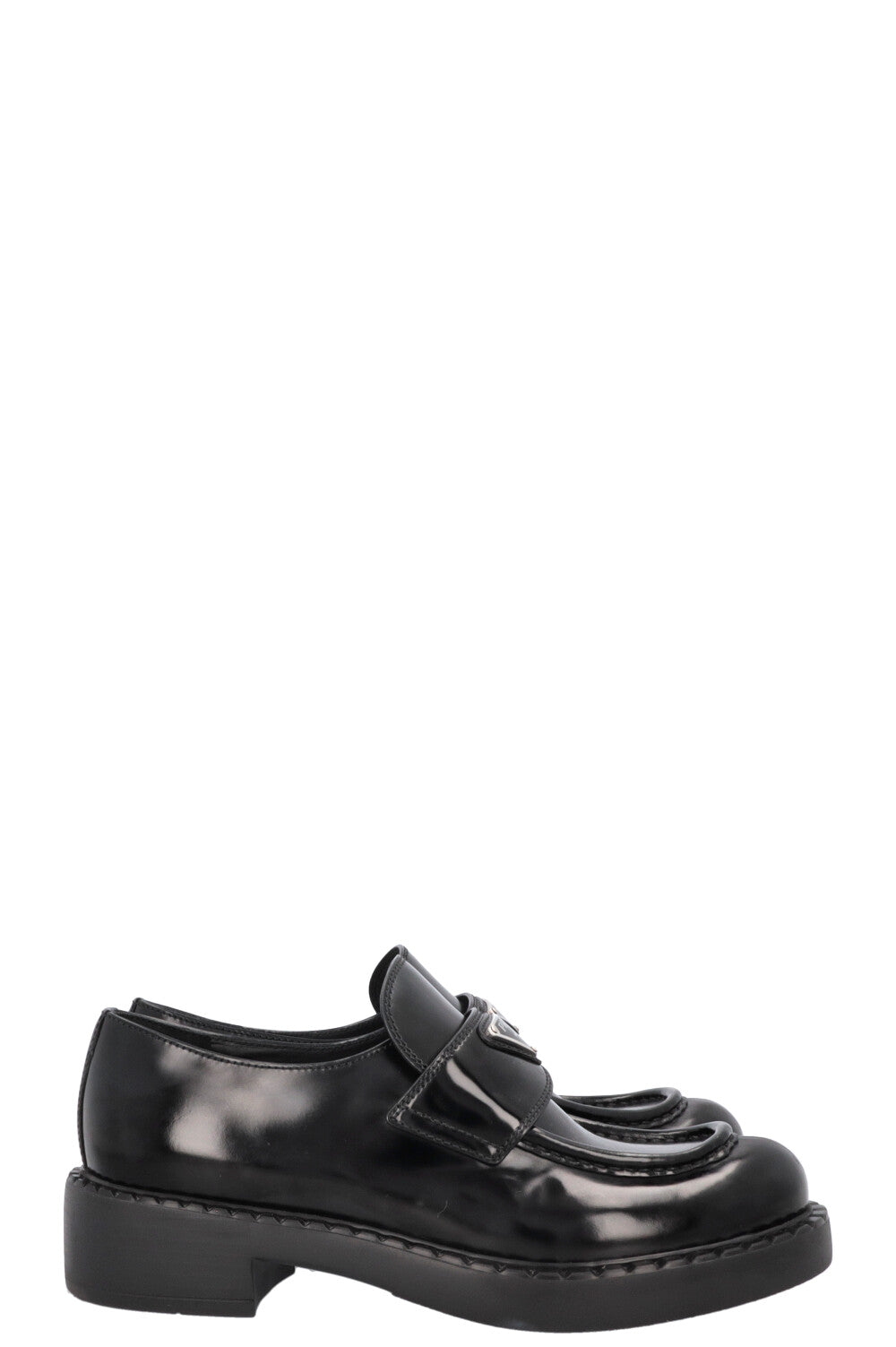 PRADA Logo Triangle Loafers Black
